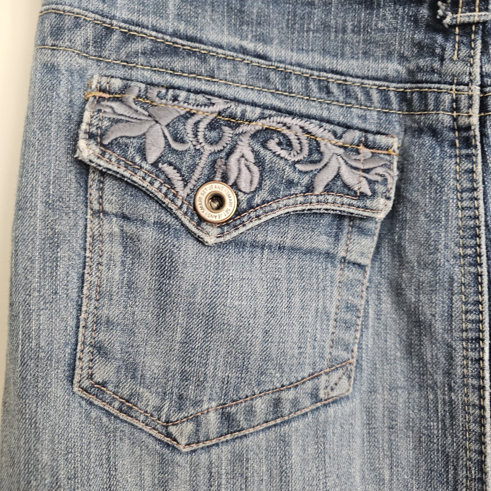 Smart Set Embroidered Pockets Denim Mini Skirt Y2K Sz 9 - Picture 5 of 13